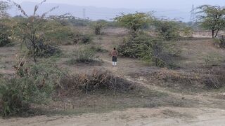 A village girl went to the forest to get wood and a boy left it on her house.