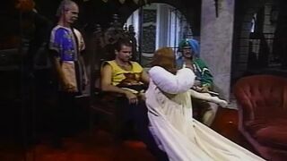 Magnificent redhead French MILF fucked in cosplay gangbang
