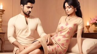 Boy behind Indian sex scene shakes his cock in front of girls
