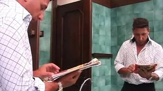 She Washes Him Before a Great Anal Fuck in the Bathroom