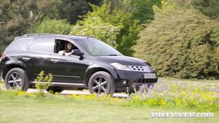 Lina Luxa gets her car fixed and a big cock