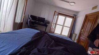 Stepmom accidentally sat on her stepson's cock, Stepson fucked her ass and cum inside